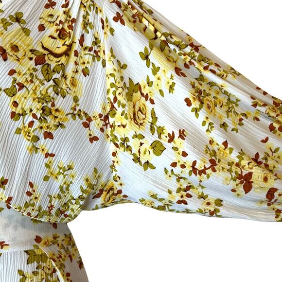 FAITHFULL Goldie Floral Off White Rafa Midi Dress Women's Size 6 = Medium - Picture 9 of 16